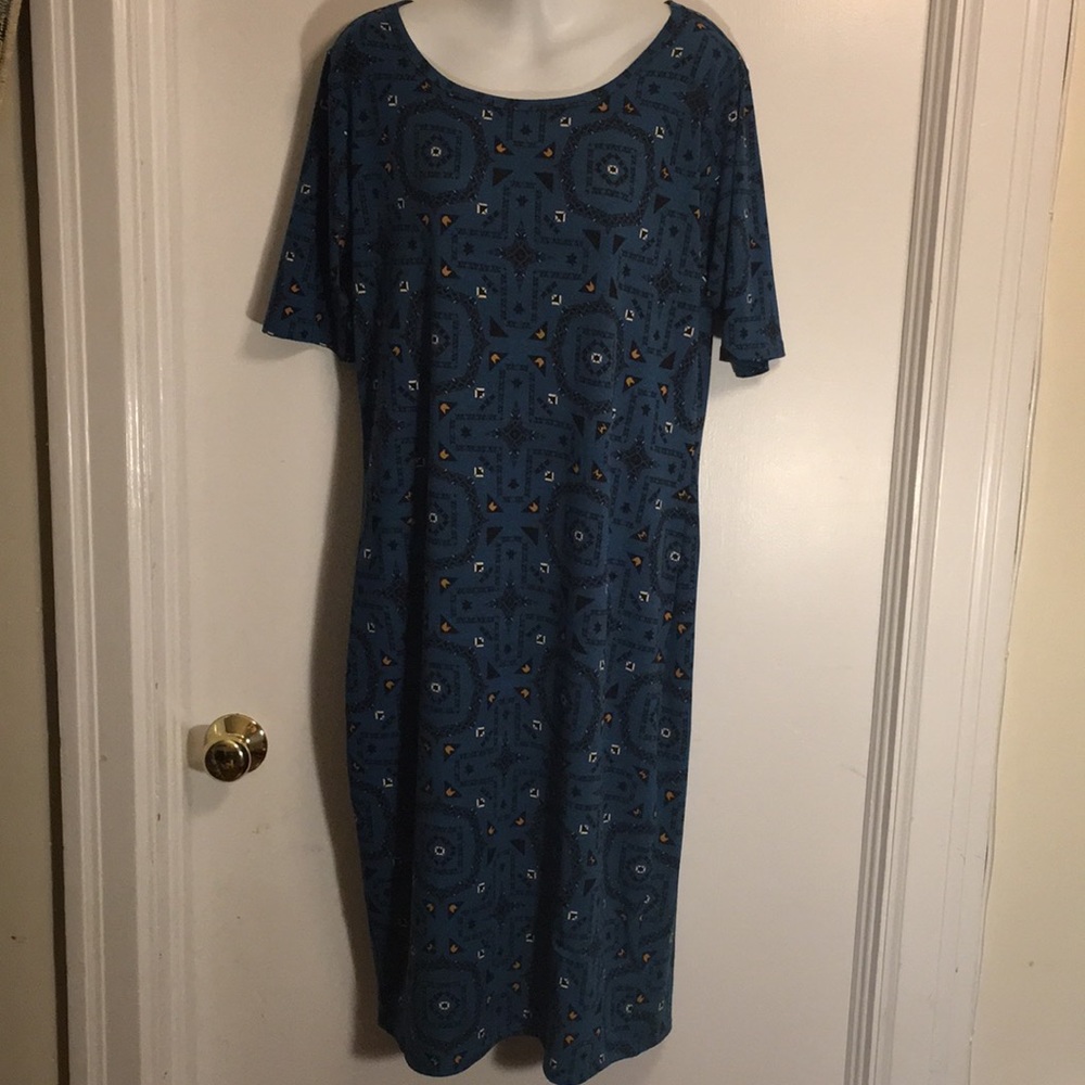 Turquoise tribal pattern Lularoe Julia dress XL